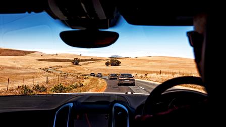 Porsche Panamera on a test tour in South Africa