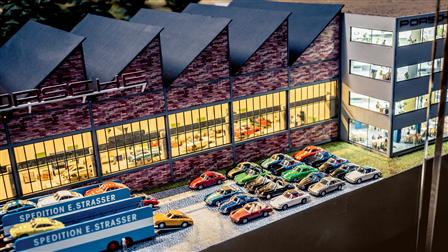 Model of the Porsche factory in Zuffenhausen