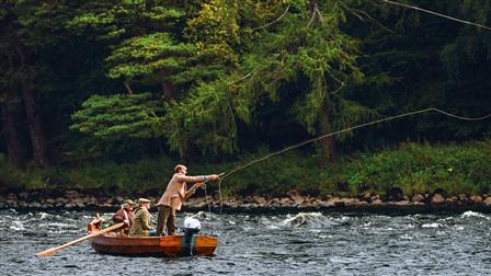 Angler on River Tay in Scotland