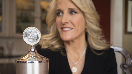 Tracy Austin and her winner's cup